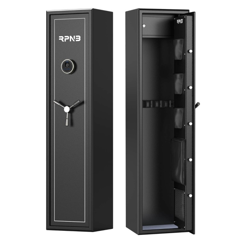Biometric 5 Rifle Gun Large Storage Cabinet with Electronic Digital Lock for Quick Entry-RPNB 5FR