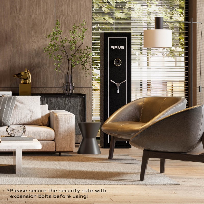 Biometric 5 Rifle Gun Large Storage Cabinet with Electronic Digital Lock for Quick Entry-RPNB 5FR